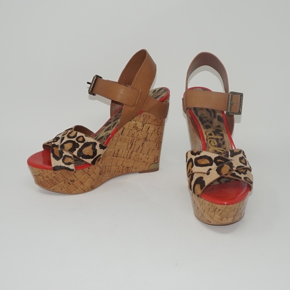 Sam Edelman Animal Print Sasha Wedge Sandal 7.5 ** - Picture 7 of 8